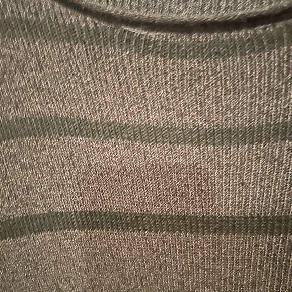 Green and black striped long sleeve sweater. Made by Sis Sis size large - Picture 2 of 4